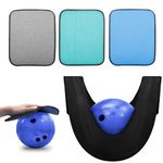 3PCS Bowling Towel Set with 1PCS Bowling Cleaner Bag, Microfiber Bowling Shammy Pad with EZ-Grip Dots, Bowling Ball Shammy Bowling Cleaner Towel for Clean/Storage Bowling, Ideal Bowling Accessories.