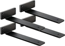 Pramukh Fashion 4 Pack Shelf Brackets Floating Shelf Bracket 1/5 inch Thick Heavy Duty Hidden Shelf Brackets Iron Metal Brackets for Shelf Support with Screw Included (14 INCH)