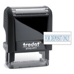 Trodat Printy 4911 Self-Inking Stamp with FOR DEPOSIT ONLY Message - Blue Pad - Produced from up to 65% Recycled Plastic