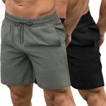 COOFANDY Men's 2 Pack Gym Workout Shorts 7 Inch Quick Dry Athletic Shorts Lightweight Running Shorts with Pockets