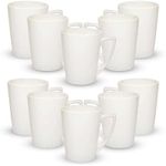 DISCOUNT PROMOS Latte Vitrified Porcelain Mugs 10 oz. Set of 10, Bulk Pack - Perfect for Coffee, Tea, Hot Cocoa and More - White