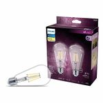 Philips LED 40W ST19 Soft White Glass Clear Dimmable 2-Pack