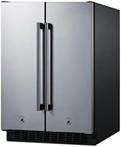 Summit Appliance FFRF24SS 24" Wide Built-In Refrigerator-Freezer, All-in-one Design, Stainless Steel Door Fronts, Black Cabinet, 115V AC/60Hz, High Temperature Alarm, LED Lighting, Digital Thermostat