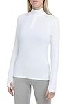 TCA Women's Lightweight Fusion Quickdry Long Sleeve Half-Zip Running Top - Cool Grey/Black, XS - Cloud White, S