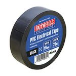 Faithfull FAITAPEPVCBK Black PVC Electrical Tape 19 mm x 20 m