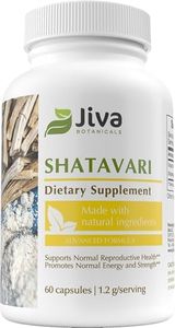 Jiva Botanicals - Shatavari Capsules 1200 Mg - Shatavari Root Powder Extract Supplement - Support Normal Hormonal Balance for Women - Made with Asparagus Racemosus Roots Herb - 60 Capsules