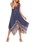 Chigant Women's Floral Long Maxi Dress Casual Loose Long Dress Sleeveless Split Maxi Dresses