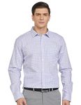 Park Avenue Men's Checkered Slim Fit Shirt (PMSX17119-V5_Medium Purple 39)