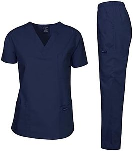 Dagacci Scrubs Medical Uniform Men Scrubs Set Medical Scrubs Top and Pants - Blue - Large