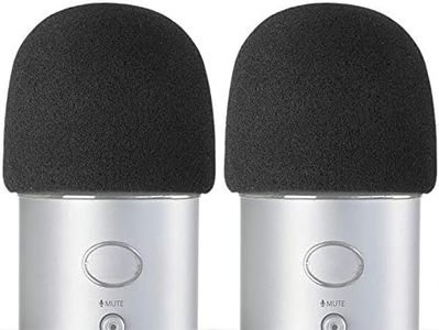 YOUSHARES Blue Yeti Mic Cover- Large Size Foam Cover Microphone Pop Filter for Blue Yeti, Yeti Pro and Other Large Microphones (2 Packs)