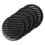 Vent Systems 6" Soffit Vent Cover - Pack of 5 - Black - Round Air Vent Louver - Grill Cover - Built-in Insect Screen - HVAC Vents for Bathroom, Home Office, Kitchen