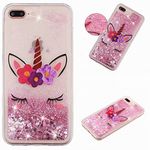 HMTECHUS iPhone 8+ case Glitter Liquid Sparkle Floating Shiny Quicksand Clear Soft TPU Silicone Shockproof Protective Bumper Thin Cover for iPhone 7 Plus / 8 Plus Bling Eyelash Unicorn XY