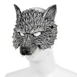 LOOPES Wolf Mask Scary Silver Werewolf Mask Big Bad Wolf Costume Accessories Animal Face Mask Halloween Wolf Masks for Adult Kids Carnival Masquerade Halloween World Book Day