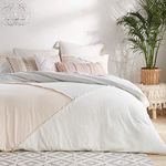 Peri Home 100% Cotton 3-Piece Comforter and Sham Set (Multi Colorblock Fringe, Full/Queen)