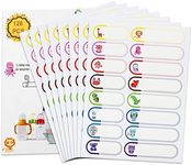 128pcs Name Labels for Kids School Supplies Self-Laminating, Waterproof, Dishwasher Safe, Freezer Safe, Daycare Labels, Personalized Name Stickers Tags for Water Bottles, Food Container, Lunch Boxes