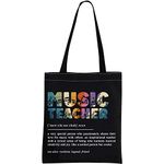 JTOUK Music Teacher Tote Bag Music Teacher Appreciation Gift Music Teacher Definition HandBag Gift for Piano Violin Guitar Teacher (Music Teacher Tote EU)