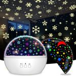 Snowflake Projector Indoor for Kids Room Decor, Star Projector Night Light for Toddler, 360 Degree Rotating Night Light for Baby Room Decor Christmas Birthday for Boys Girls