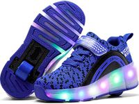Ufatansy Roller Shoes Kids LED Shoes Light Up Wheels Roller Skates Flashing Fashion Sneakers for Girls Boys (Blue, 13 M US = CN 31)