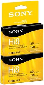 Sony P6120HMPR/2C 2-Pack 120-Minute Hi8 Tape with Hangtab