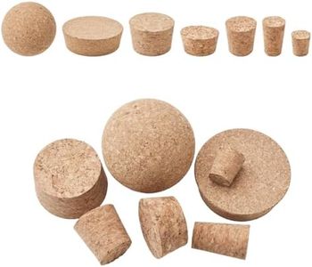 INCREWAY Juego de 40 tapones cónicos para botellas de vino, tapones de corcho cónicos y bola de corcho esférica, tapones de madera suave natural para botella de vino, frasco de botella de vidrio