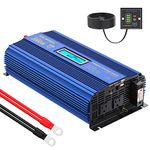 VOLTWORKS Power 2000w Modified Sine Wave Inverter DC 12 Volt to AC 120 Volt with 2AC Outlets 1 AC hardwire Terminal Dual 2.4A USB Ports Remote Control LCD Display for RV Truck Boat