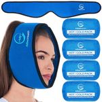 Face Ice Pack for Wisdom Teeth, Jaw, Head and Chin, 4 Reusable Hot or Cold Gel Packs, Relief for Mouth, or Oral Pain, Facial Surgery, TMJ Pain Relief