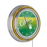 NBA Boston Celtics Chrome Neon Clock, One Size, Chrome