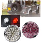 NSLUMO 2pcs LED Rear Fog Lamp Backup Light Upgrade Kit Red compatible with 01-16 L`and R`over Defender(95mm Clear+Red)