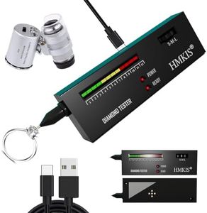 HMKIS Diamond Tester Pen, Professional Jewelry Diamond Tester with 60X Jewelry Loupe Magnifier, Diamond Selector for Novice and Expert (Non-Rechargeable)