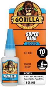 Gorilla Glue Super Glue Liquid, Fast-Setting, Versatile Cyanoacrylate Glue, Anti-Clog Cap, Flow Control Formula, Clear, 15g/0.53oz, (Pack of 1), GG41004