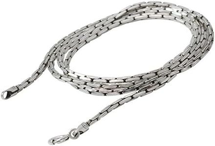Daesar Collier Argent Homme Femme Collier Fantaisie Collier Argent Chaine Punk Chaîne Bambou Carré Collier Pendentif Vintage 1.5 MM-45CM