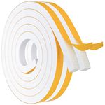 Foam Strips with Adhesive High Density Weather Stripping Neoprene Foam Tape for Doors Windows Insulation, 1/2" Wide X 1/2" Thick, 6.5 Ft X 2 Rolls, Total 13 Feet