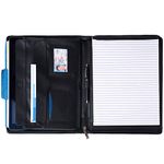 Alpine Swiss Genuine Leather Writing Pad Portfolio Business Case for Left & Right Handed Use with Tablet Sleeve Black