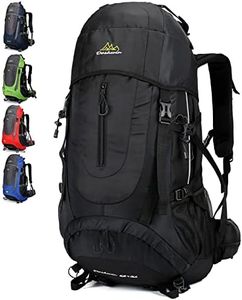 Doshwin 70L Backpack Hiking Trekking Camping Travel for Men Women, Black/White, X-Large