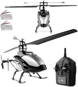 V913-A Black Silver Large Brushless Remote Control Alloy Helicopter Aircraft for Adults Beginners Youth 4CH RC Heli Model Fall Resistant Altitude Maintain (RTF 550MM 2 Batteries)