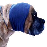 Happy Hoodie X-Large, Navy Blue for big dogs like Shepherds, Goldens, Chows, Malamutes, Pit Bulls, helps calm, comfort and protect your dog