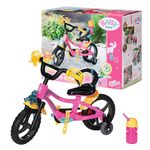 BABY born 830024 Bike for 43 cm Doll - With Horn, Light & Mudguards - Easy for Small Hands, Creative Play Promotes Empathy & Social Skills, For Toddlers 3 Years & Up - Includes Water Bottle