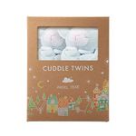 Angel Dear - Blue Lamb, Cuddle Twins Blankie Set, Pack of 2