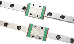 TEN-HIGH MGN12 150mm Linear Guide Rail Linear Motion Slide Rails Linear Motion Products, for 3D Printer and CNC Machine, 2pcs Rails + 2pcs MGN12H Block Bearings (Longer Block)