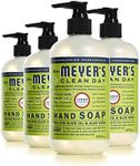 Mrs. Meyer's Clean Day Liquid Hand Soap, Cruelty Free & Biodegradable Hand Wash Formula Made with Essential Oils, Lemon Verbena Scent, 370 ml Bottles, 4 Pack