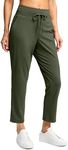 G Gradual Pants for Women High Waisted Golf Pants 2 Pockets 7/8 Ankle Sweatpants for Athletic Travel Casual Lounge Work, Army Green, X-Small