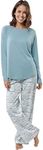 jijamas Incredibly Soft Pima Cotton Women's Pajama Set "The Therapist" In Caribbean Blue, Medium