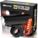 Bike Lights for Night Riding, USB-C Rechargeable Bike Lights Front and Back, Gator 1200 Lumen, Waterproof Bicycle Light for Cycling Safety, Bike Headlight Tail Light Reflectors Set, Long Battery Life