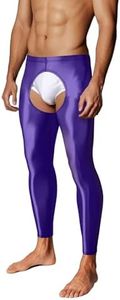 ZONBAILON Fashion Men's Thermal Pants, Unique Open Design, Shiny Fabric, 4 Colors for Stylish Men