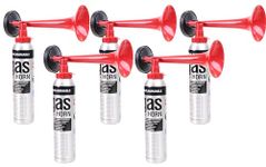 EVAQ8 Pack of 5 Emergency Air Horns for Warnings, Drills and as a Temporary Fire Alarm