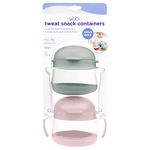 Ubbi Tweat No Spill Snack Container for Kids, BPA-Free, Toddler Snack Container, Sage & Pink