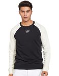 REEBOK Men's Cotton Wce Crew Sweatshirts (Ic3909-L, Night Black, L)