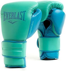 Everlast Powerlock 2 Boxing Gloves | Pro Flight Gloves | Secure Fit Hook and Loop with Triple-Layer Foam & Wrist Support for Injury Prevention | Heavy Bag & Speedbag Training (14oz | Biscay)