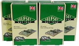 The Big Cheese TVS165M Selfset All-Metal Easy-Setting Rat Traps, Stainless Steel, 5 Pack, 18x9x15 cm