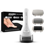 AGARO CR3001 Callus Remover with 3 Interchangeable Head Rollers, Rechargeable for Foot Care, Pedicure Device, Callus & Dead Skin Removal